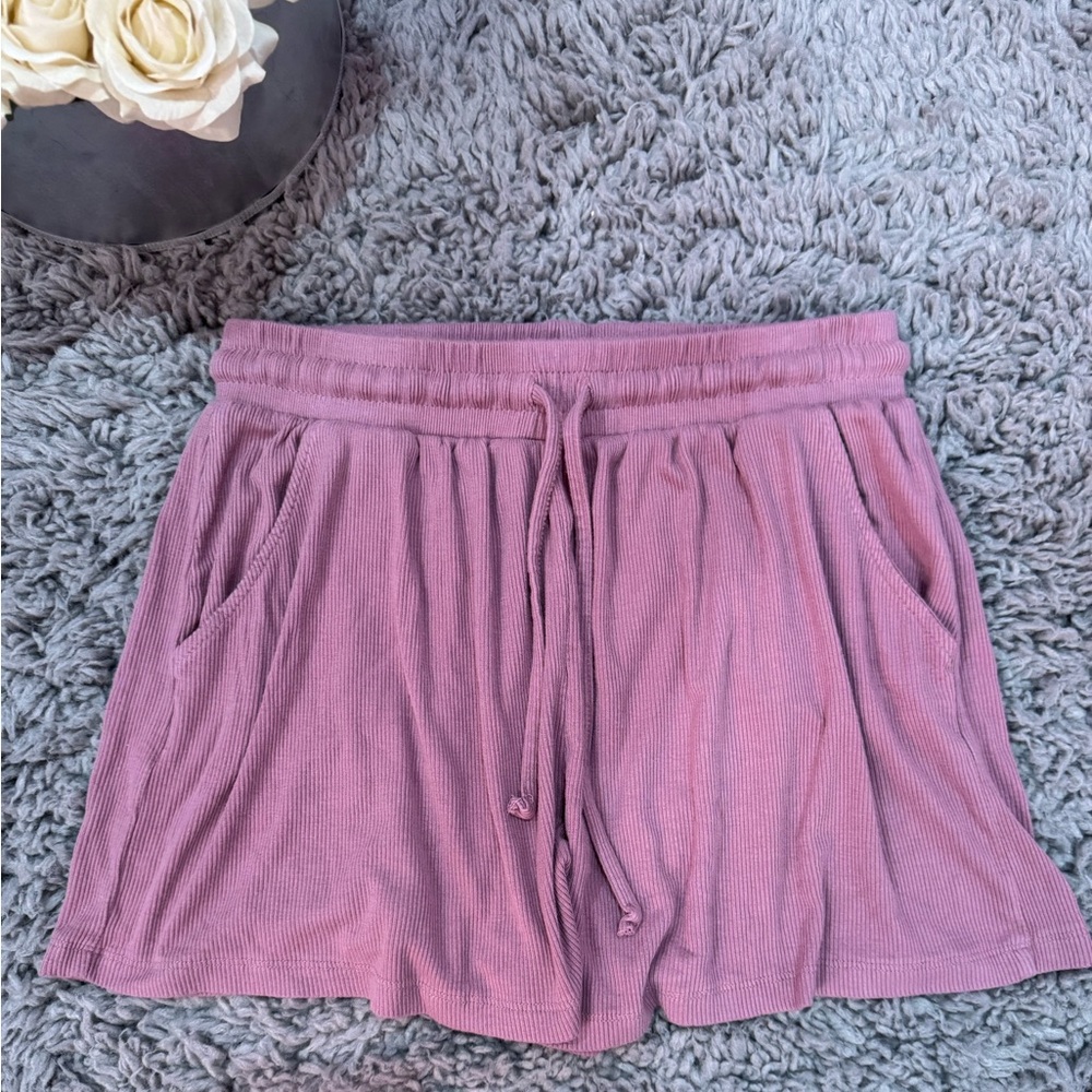 Cozy Pink Flowy Shorts